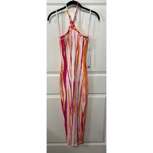 NWT Young, Fabulous, and Broke Carter Midi in Solar Orange/White/Pink, S